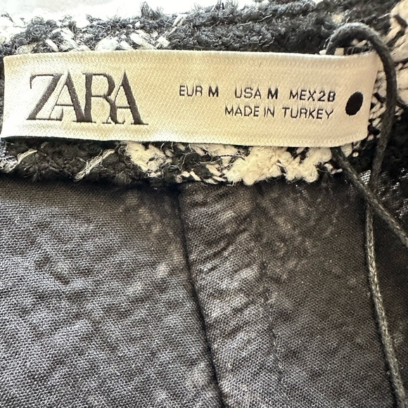 Zara Black/White Skirt Size Medium NWT - Picture 2 of 7